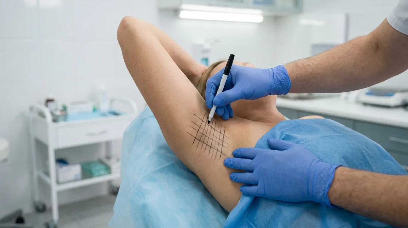 治療箇所のマーキング（20分）